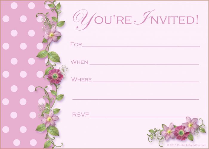 Printable Blank 40th Birthday Invitation Templates Printable Blank 40th Birthday Invitation Templates