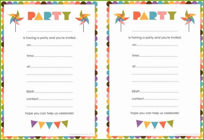 Printable Blank Party Invitation Template Printable Blank Party Invitation Template