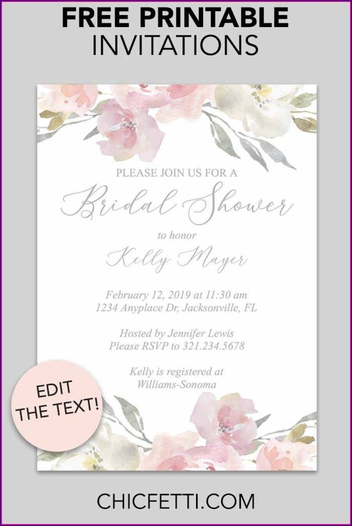 Printable Bridal Shower Invitation Templates Printable Bridal Shower Invitation Templates