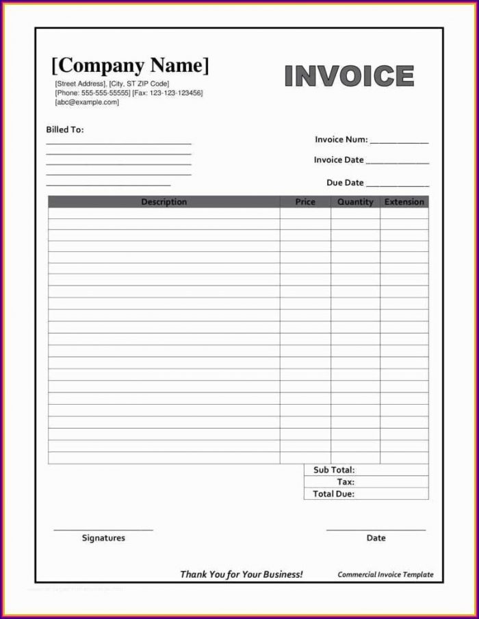 Printable Downloadable Free Invoice Template Pdf Printable Downloadable Free Invoice Template Pdf