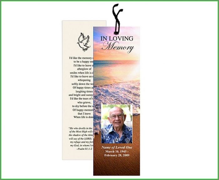 Printable Editable Funeral Bookmarks Template Free Printable Editable Funeral Bookmarks Template Free