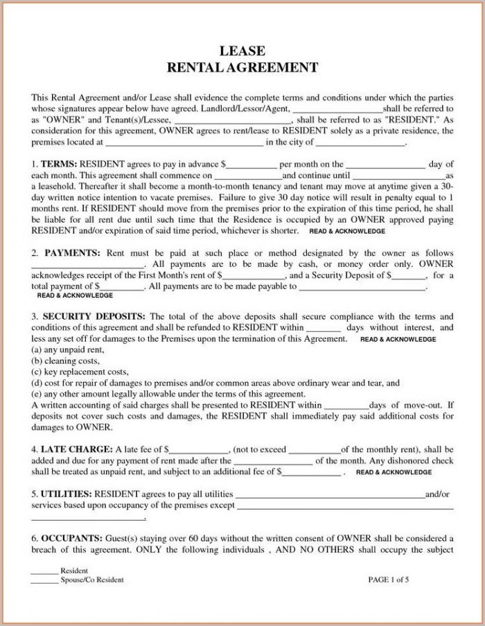 Printable Free Rental Agreement Template Word Printable Free Rental Agreement Template Word