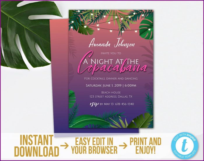 Printable Hawaiian Invitation Template Printable Hawaiian Invitation Template
