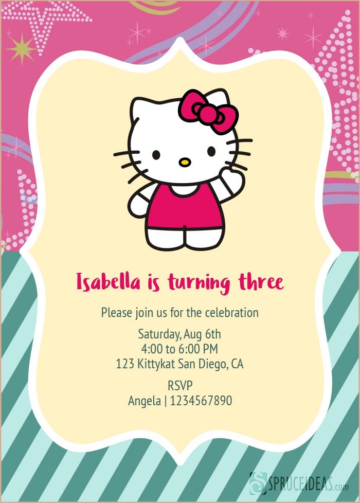 Printable Hello Kitty Invitation Template Printable Hello Kitty Invitation Template