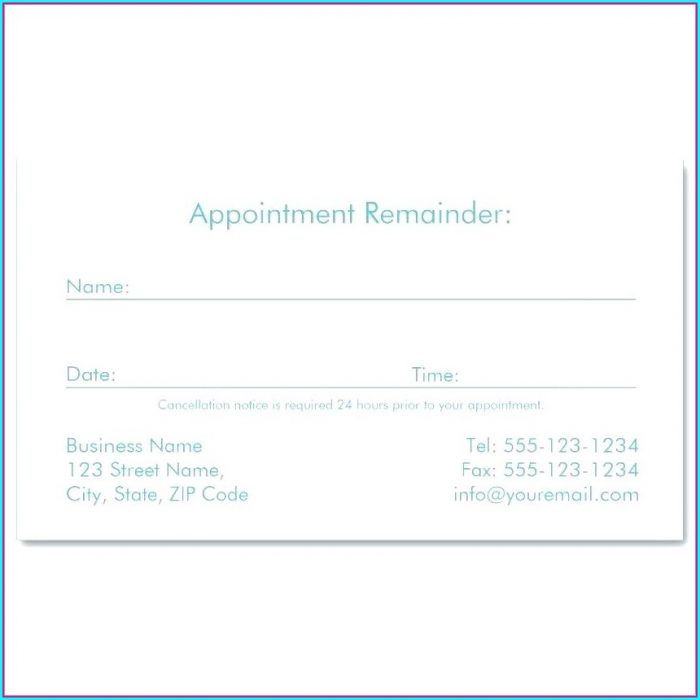 Printable Medical Appointment Card Template Free Printable Medical Appointment Card Template Free