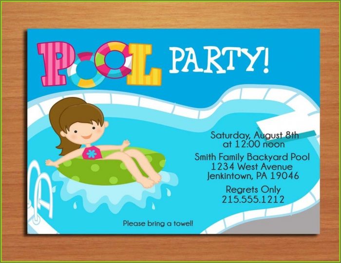 Printable Pool Party Invitation Template Printable Pool Party Invitation Template
