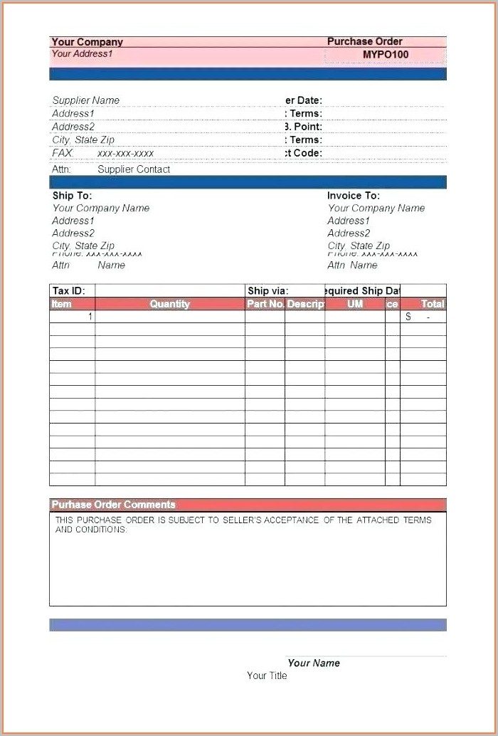Printable Purchase Order Request Form Template Printable Purchase Order Request Form Template