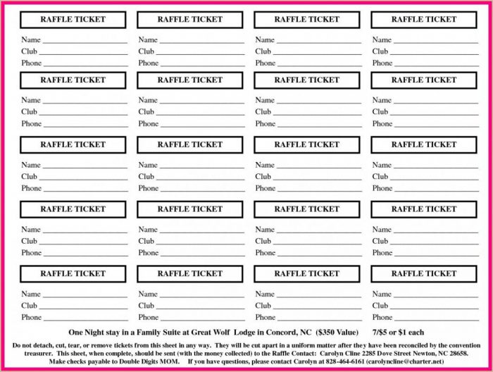 Printable Raffle Ticket Free Template Printable Raffle Ticket Free Template