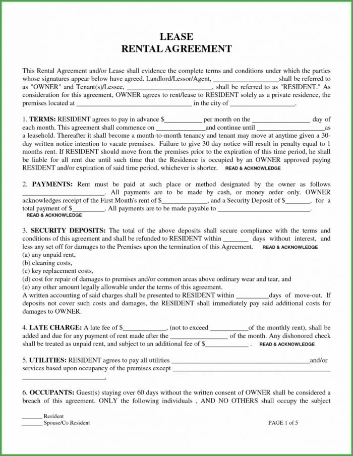 Printable Residential Lease Printable Free Rental Agreement Template Printable Residential Lease Printable Free Rental Agreement Template