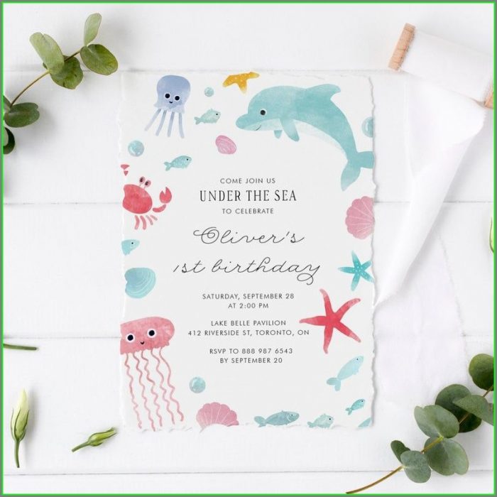 Printable Under The Sea Invitation Template Printable Under The Sea Invitation Template