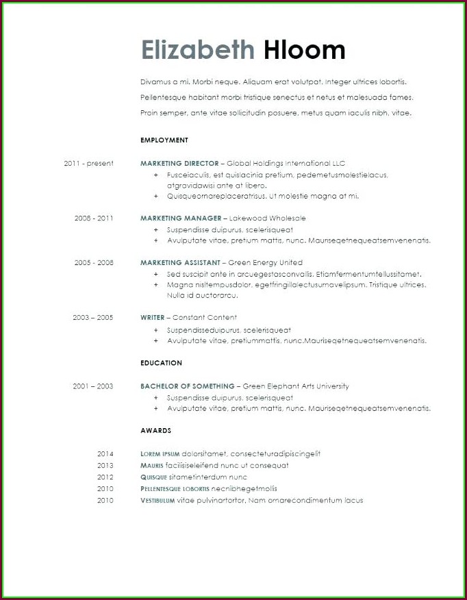Printable Word Document Free Resume Templates Printable Word Document Free Resume Templates