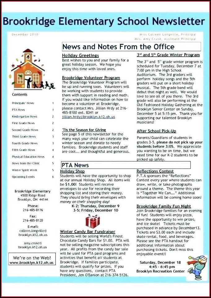 Publisher Winter Newsletter Template Publisher Winter Newsletter Template