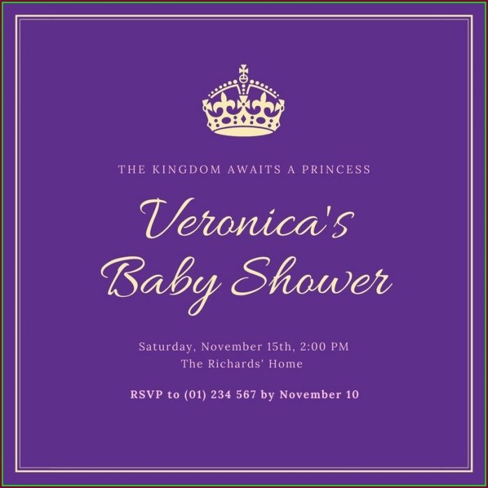 Purple Baby Shower Invitation Templates Purple Baby Shower Invitation Templates