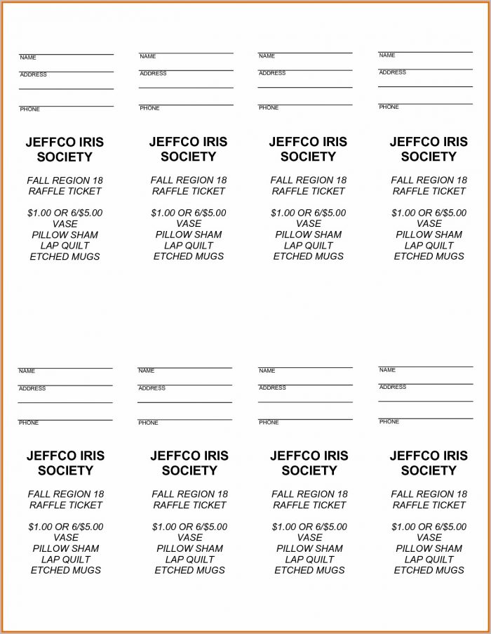 Raffle Ticket Free Template Raffle Ticket Free Template