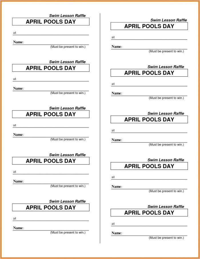 Raffle Ticket Template Editable Raffle Ticket Template Editable