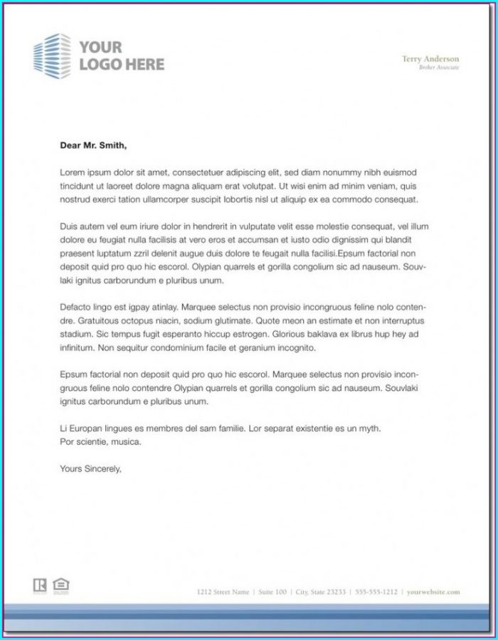 Real Estate Letterhead Templates Free Real Estate Letterhead Templates Free