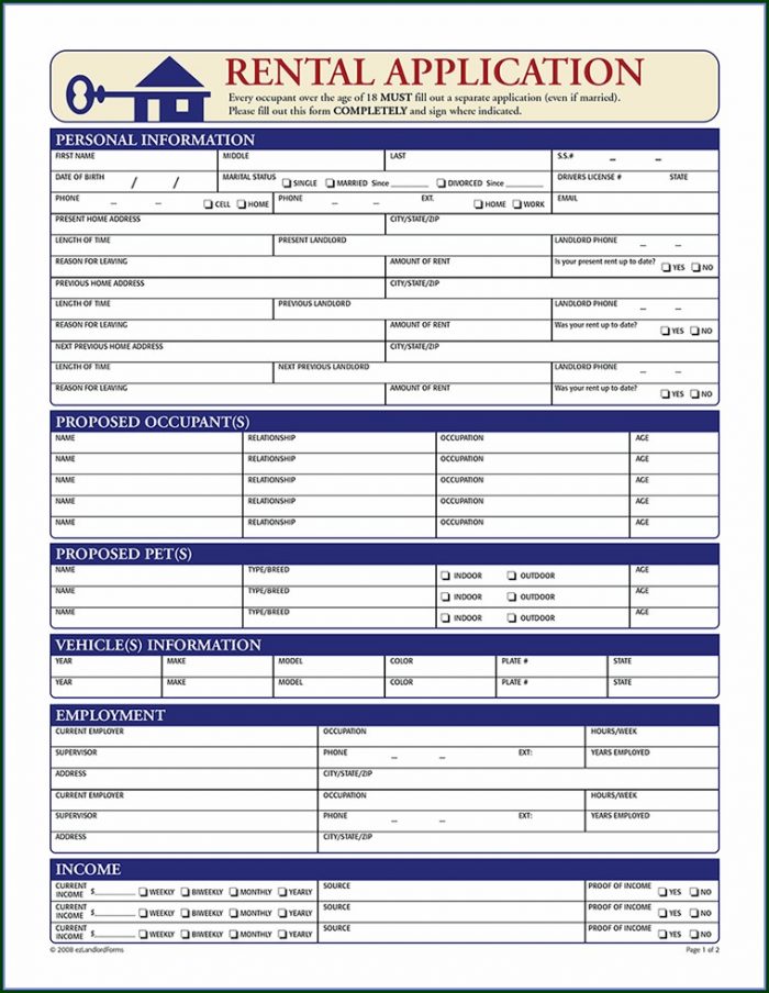 Renters Application Template Renters Application Template