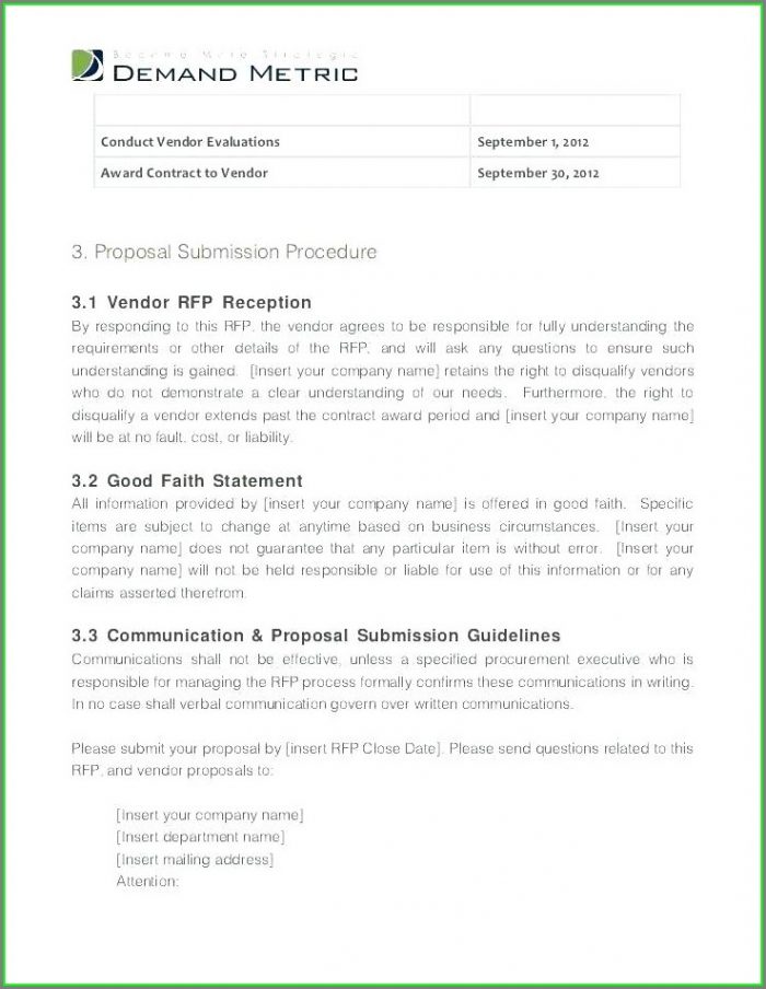 Request For Proposal Event Rfp Template Request For Proposal Event Rfp Template