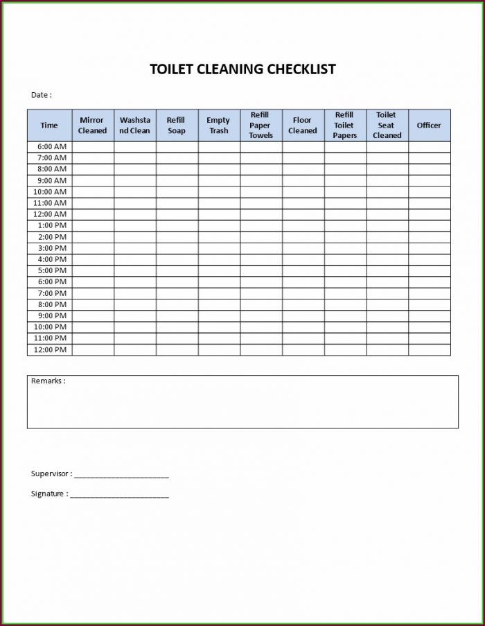 Restaurant Cleaning Checklist Template Excel Restaurant Cleaning Checklist Template Excel