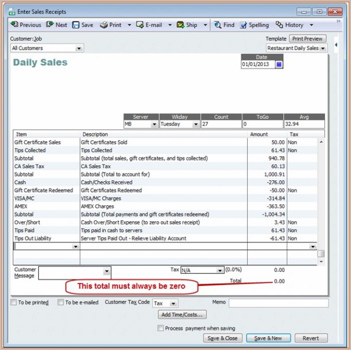 Restaurant Daily Sales Report Template Restaurant Daily Sales Report Template