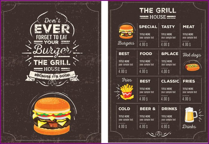 Restaurant Menu Brochure Templates Restaurant Menu Brochure Templates