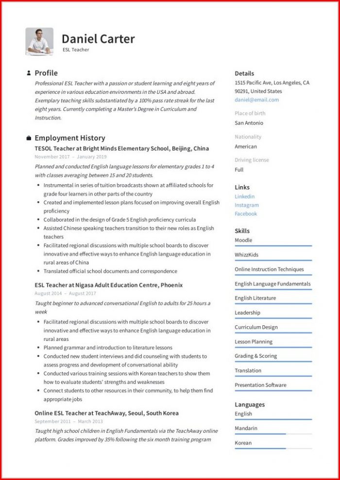 Resume Templates For Teaching Jobs In India Resume Templates For Teaching Jobs In India