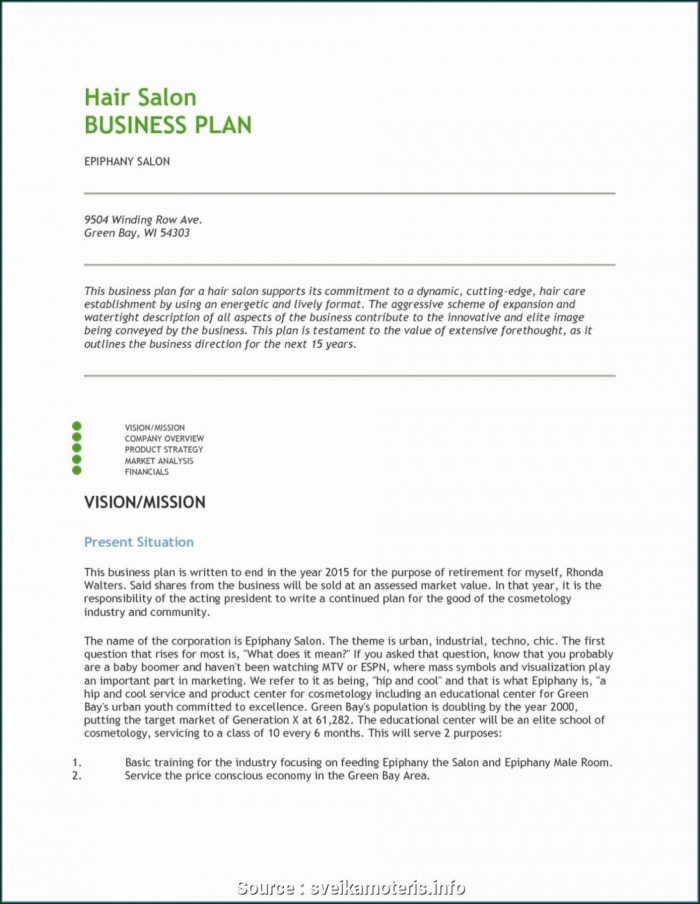 Salon Business Plan Template Salon Business Plan Template