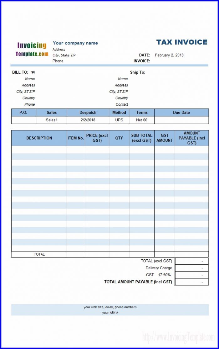 Sample Tax Invoice Template Australia Sample Tax Invoice Template Australia