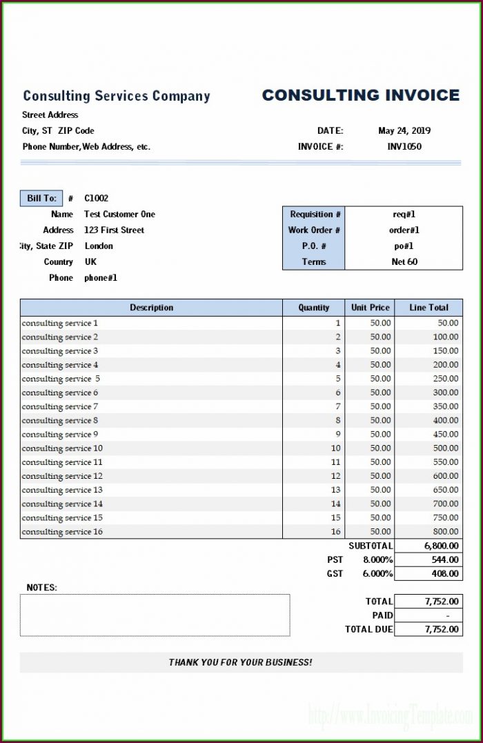 Simple Invoice Template For Consulting Services Simple Invoice Template For Consulting Services