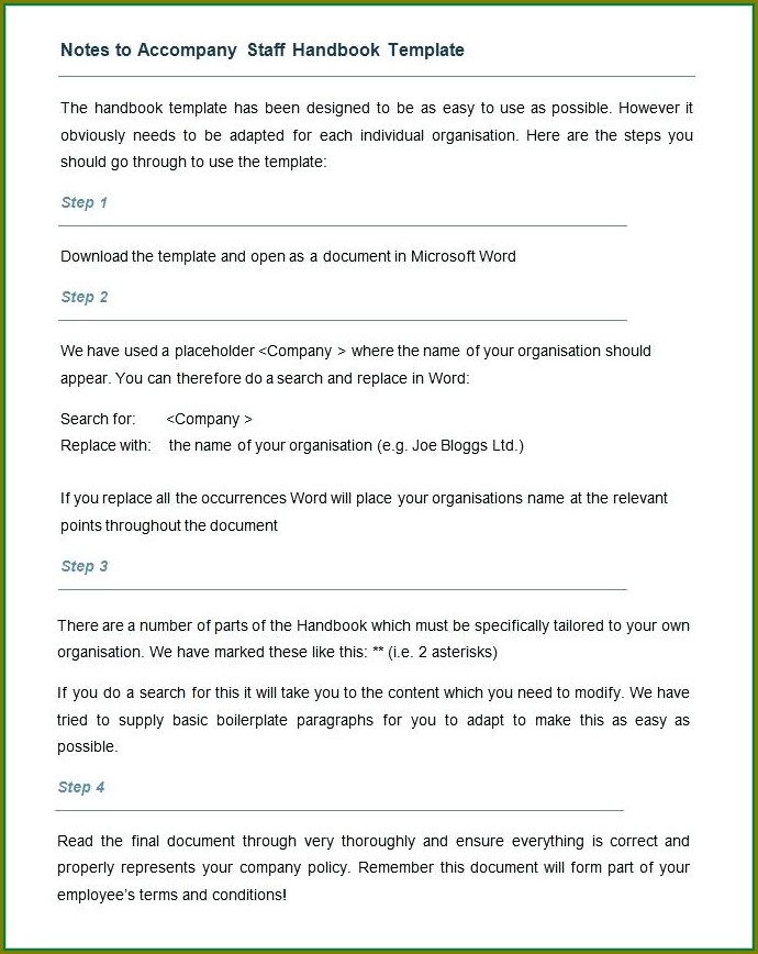 Small Business Staff Handbook Template Small Business Staff Handbook Template