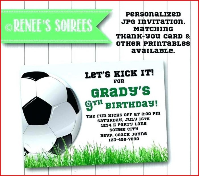 Soccer Birthday Party Invitation Templates Free Soccer Birthday Party Invitation Templates Free