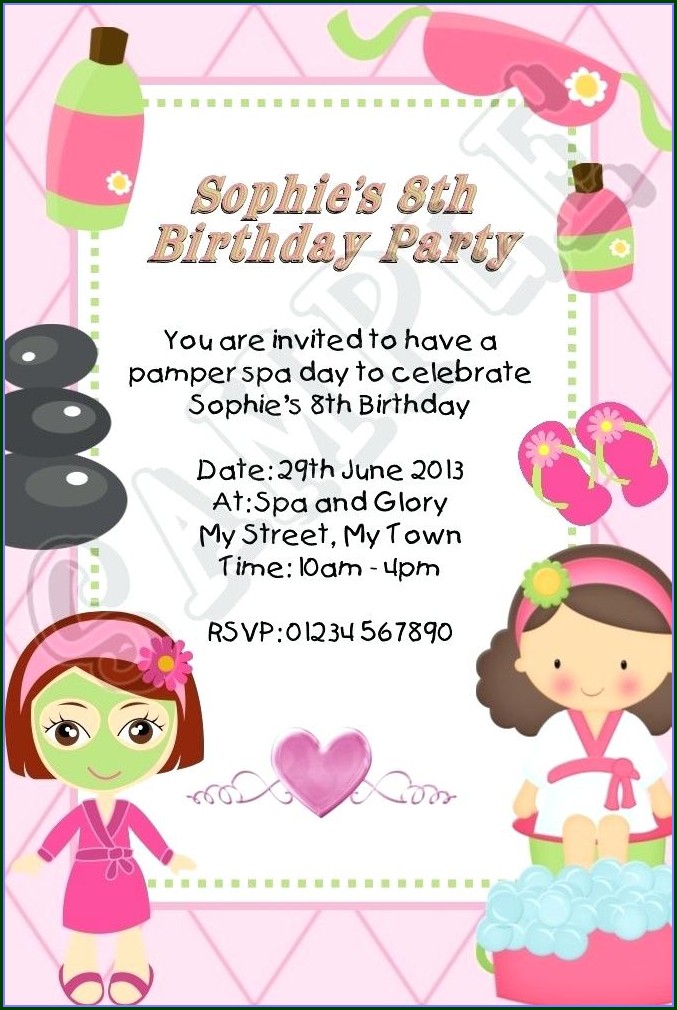 Spa Day Invitation Template Free Spa Day Invitation Template Free