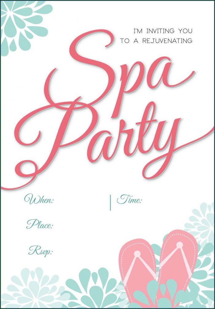 Spa Invitation Template Free Spa Invitation Template Free