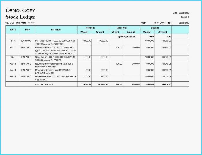 Stock Transfer Ledger Template Stock Transfer Ledger Template