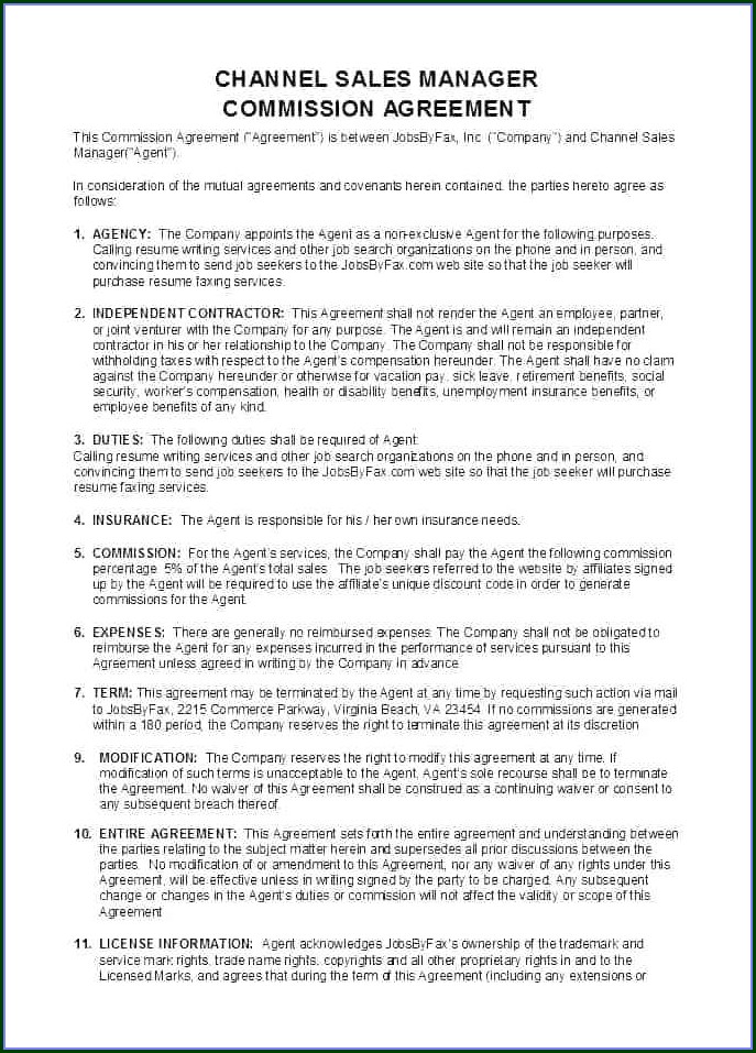Stylist Hair Salon Commission Contract Template Stylist Hair Salon Commission Contract Template