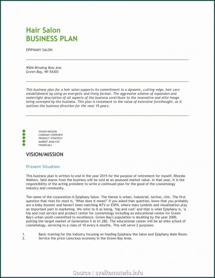 Template Hair Salon Business Plan Sample Template Hair Salon Business Plan Sample