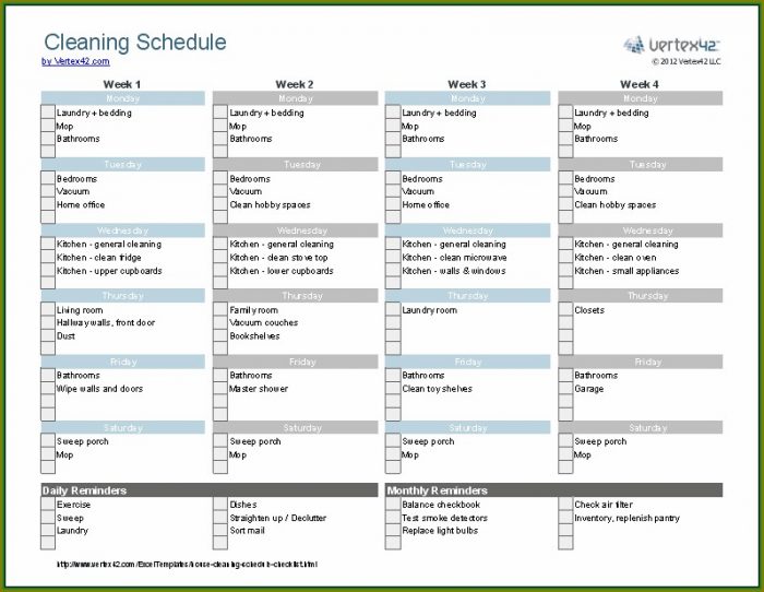 Template Home Cleaning Checklist Template Home Cleaning Checklist