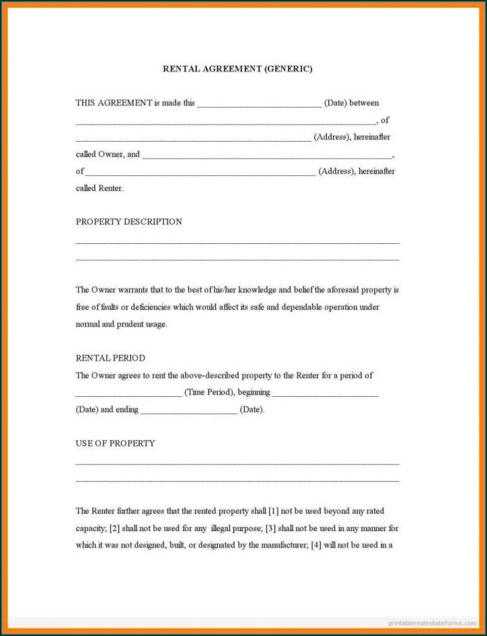 Template Printable Blank Lease Agreement Template Printable Blank Lease Agreement