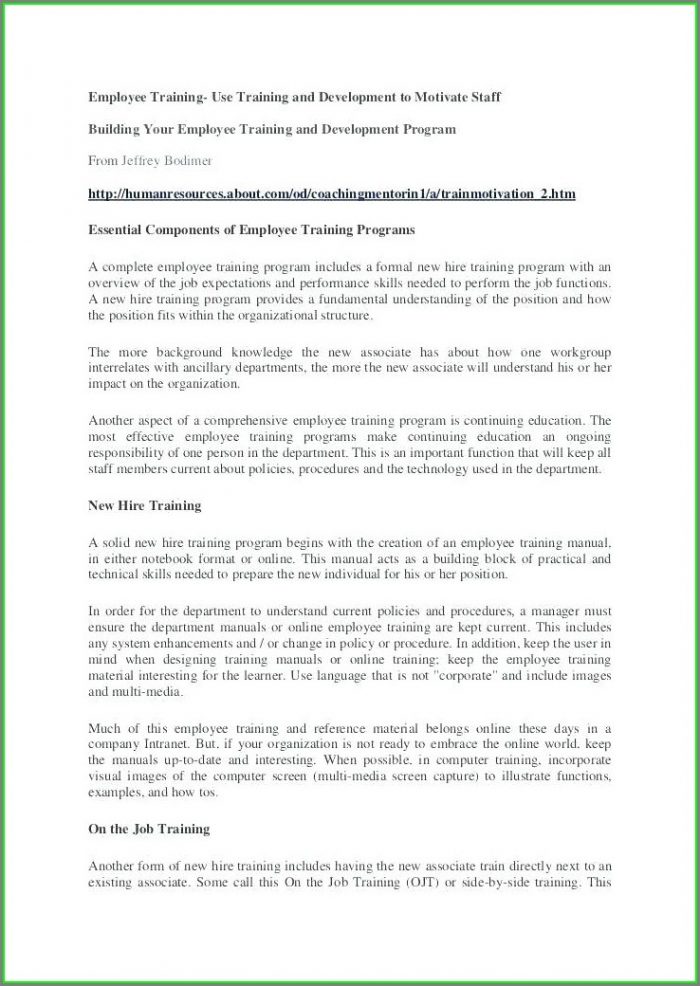 Training Document Employee Training Manual Template Training Document Employee Training Manual Template