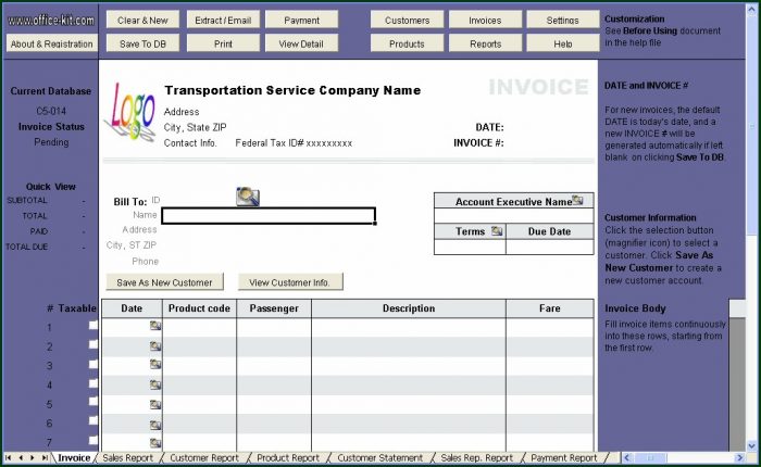 Transport Invoice Template Word Transport Invoice Template Word
