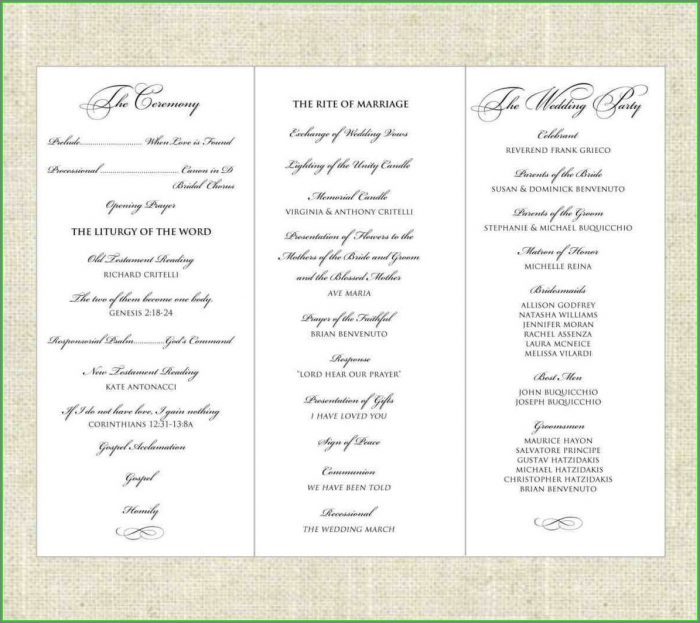 Tri Fold Program Template Tri Fold Program Template
