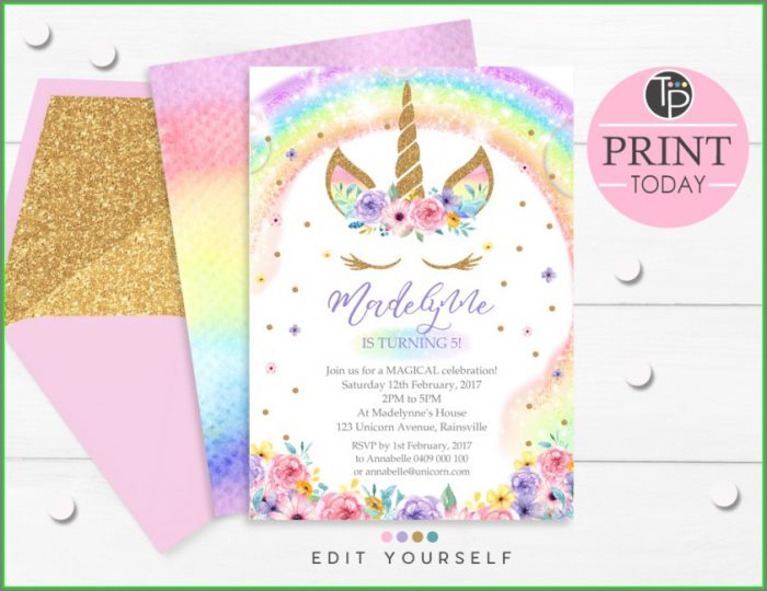 Unicorn Birthday Invitation Templates Free Unicorn Birthday Invitation Templates Free