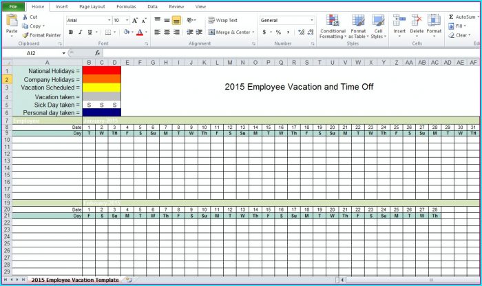 Vacation Sick Day Tracker Template Vacation Sick Day Tracker Template