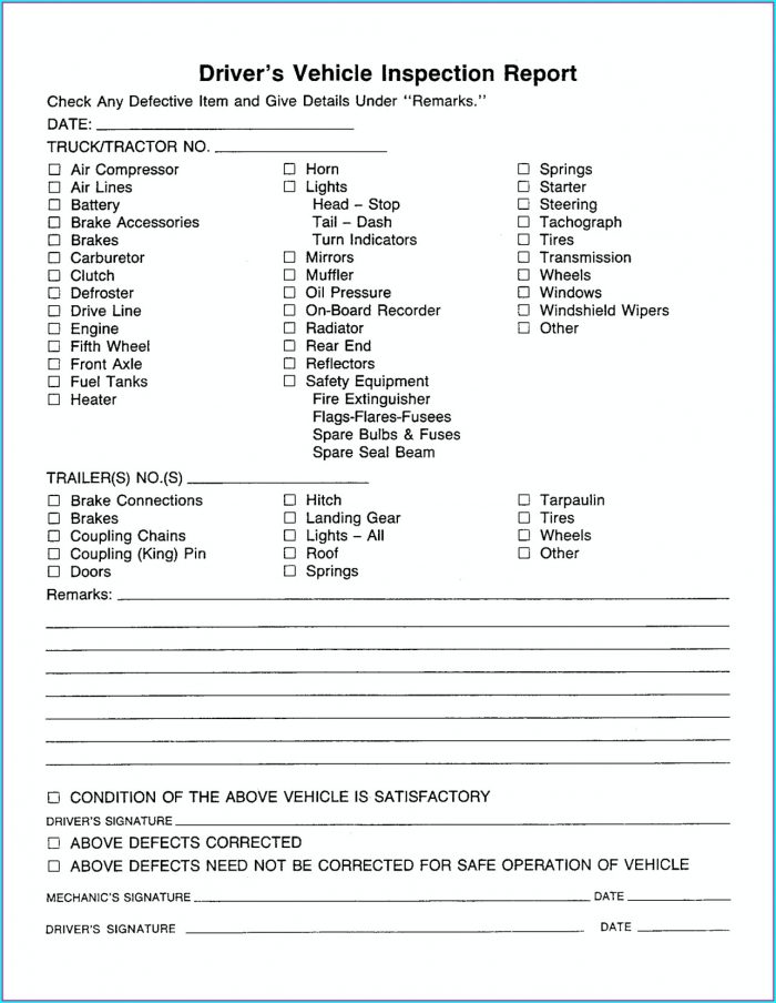 Vehicle Inspection Report Template Vehicle Inspection Report Template
