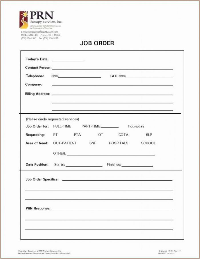 Vehicle Work Order Template Pdf Vehicle Work Order Template Pdf
