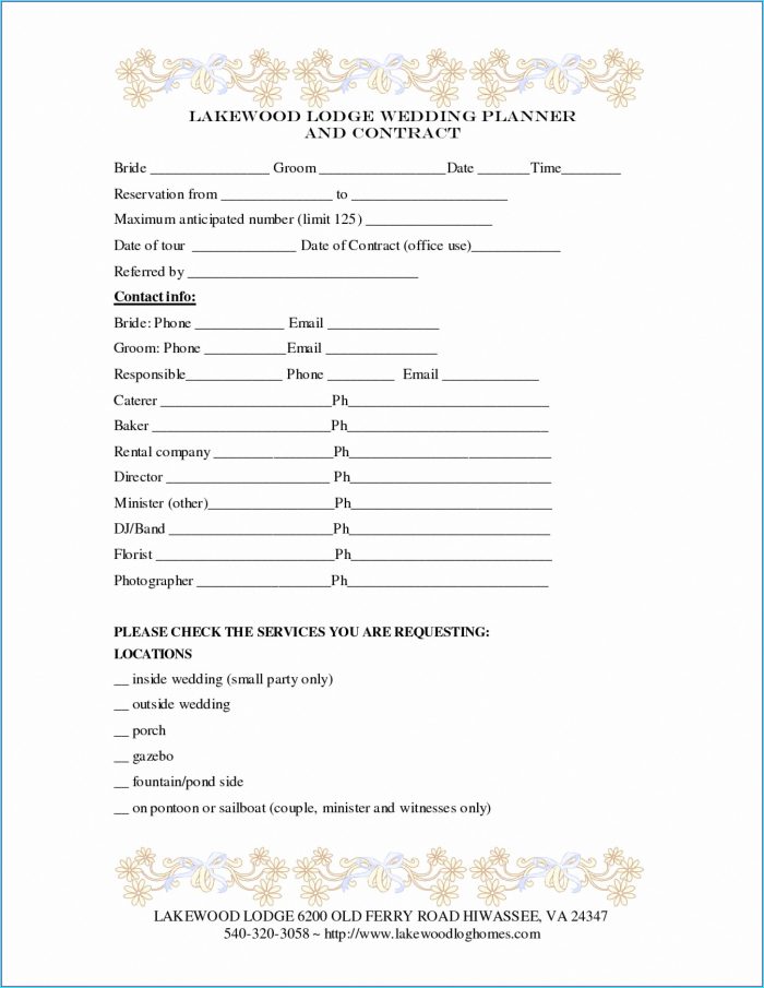 Wedding Planning Contract Templates Free Wedding Planning Contract Templates Free