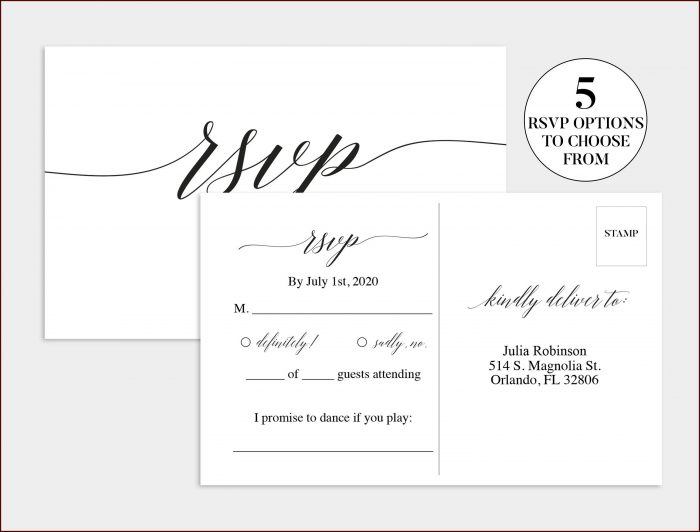 Wedding Rsvp Cards Template Wedding Rsvp Cards Template