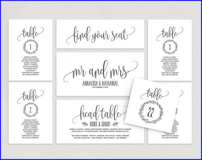 Wedding Seating Cards Template Wedding Seating Cards Template