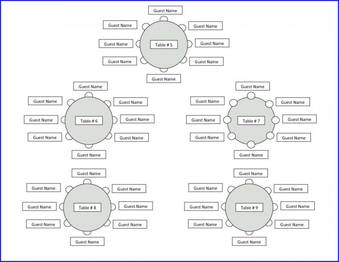 Wedding Table Seating Chart Template Wedding Table Seating Chart Template