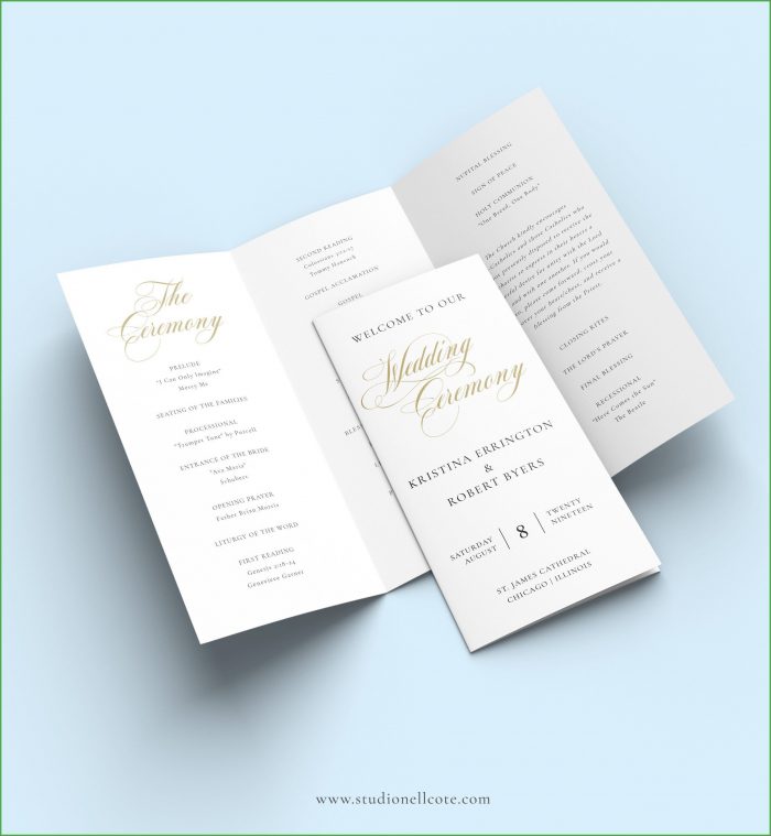 Wedding Tri Fold Program Template Wedding Tri Fold Program Template
